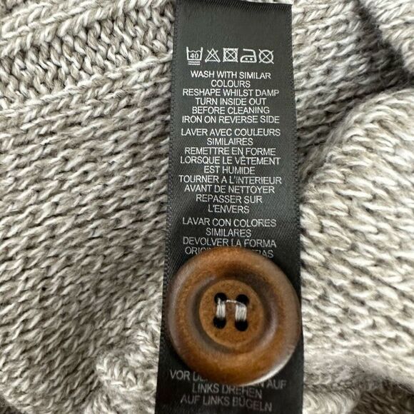 Asos Gray Fisherman Knit Button Front Cardigan Sweater Mens Medium Cozy Casual - Picture 10 of 10